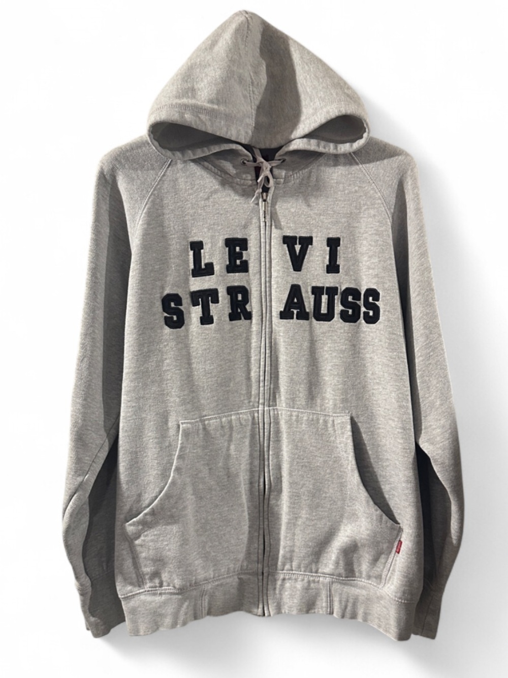 Y2K Levi Strauss Heather Gray Zip-up Hoodie Sweatshirt Size Men’s Large